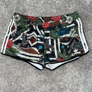 Tropical Print Adidas Shorts. Size XL